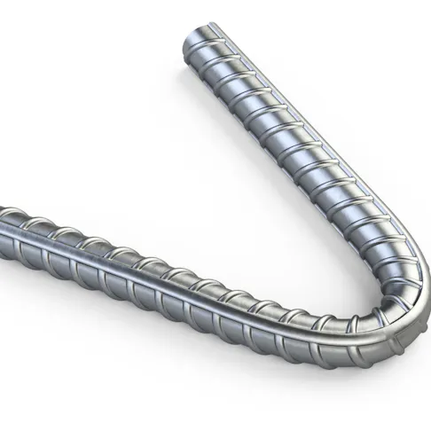 Curved steel bar. Image Credit: Shutterstock.com/Marynchenko Oleksandr