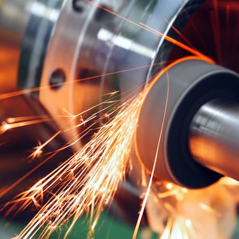 Steel machining. Image Credit: Shutterstock.com/NDAB Creativity