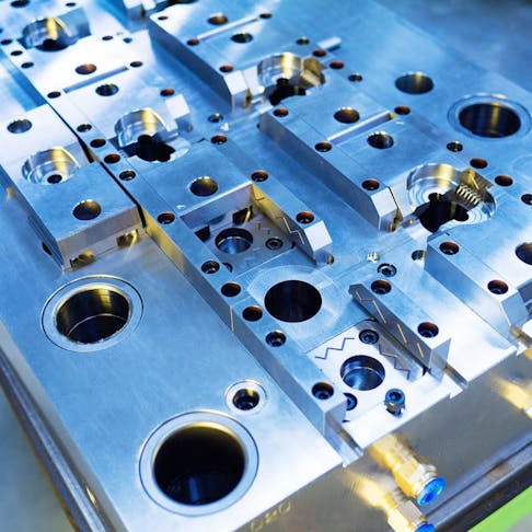 A metal mold used in injection molding. Image credit: Rene H. Kang/Shutterstock.com