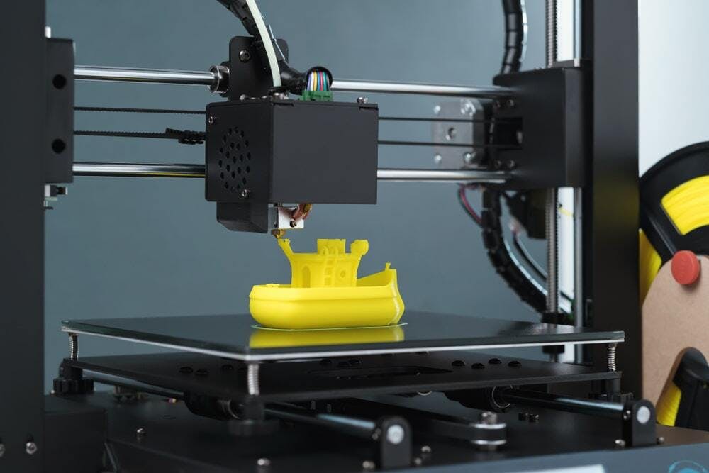 printing on 3d yellow toy ships