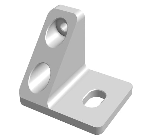 a digital representation of the CNC machined custom 6061 aluminum bracket
