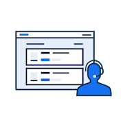 person at computer looking at job board