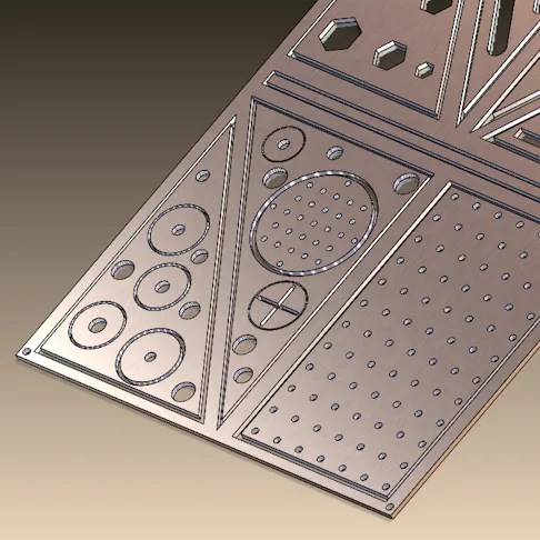 Render of nested sheet metal parts