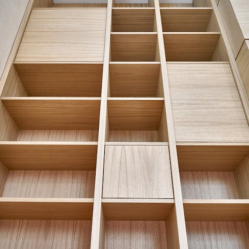 Veneered MDF shelves. Image Credit: Shutterstock.com/timltv