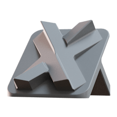 Image of an aluminum stand with a bead blasted finish.