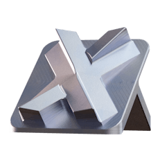 Image of a metal part with a zinc plated finish.