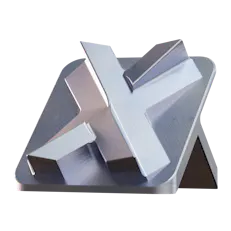 Image of a metal part with a zinc plated finish.