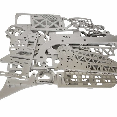 Waterjet cut parts in aluminum