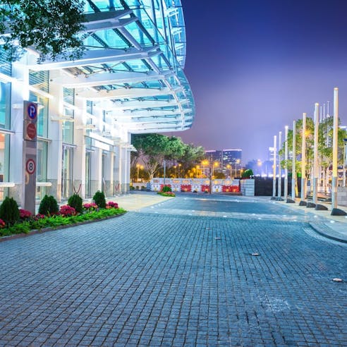 Lighting outside of a public facility. Image Credit: zhu difeng/Shutterstock.com