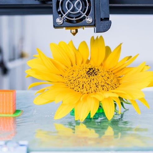 3D printed yellow sunflower. Image Credit: Shutterstock.com/Alex_Traksel