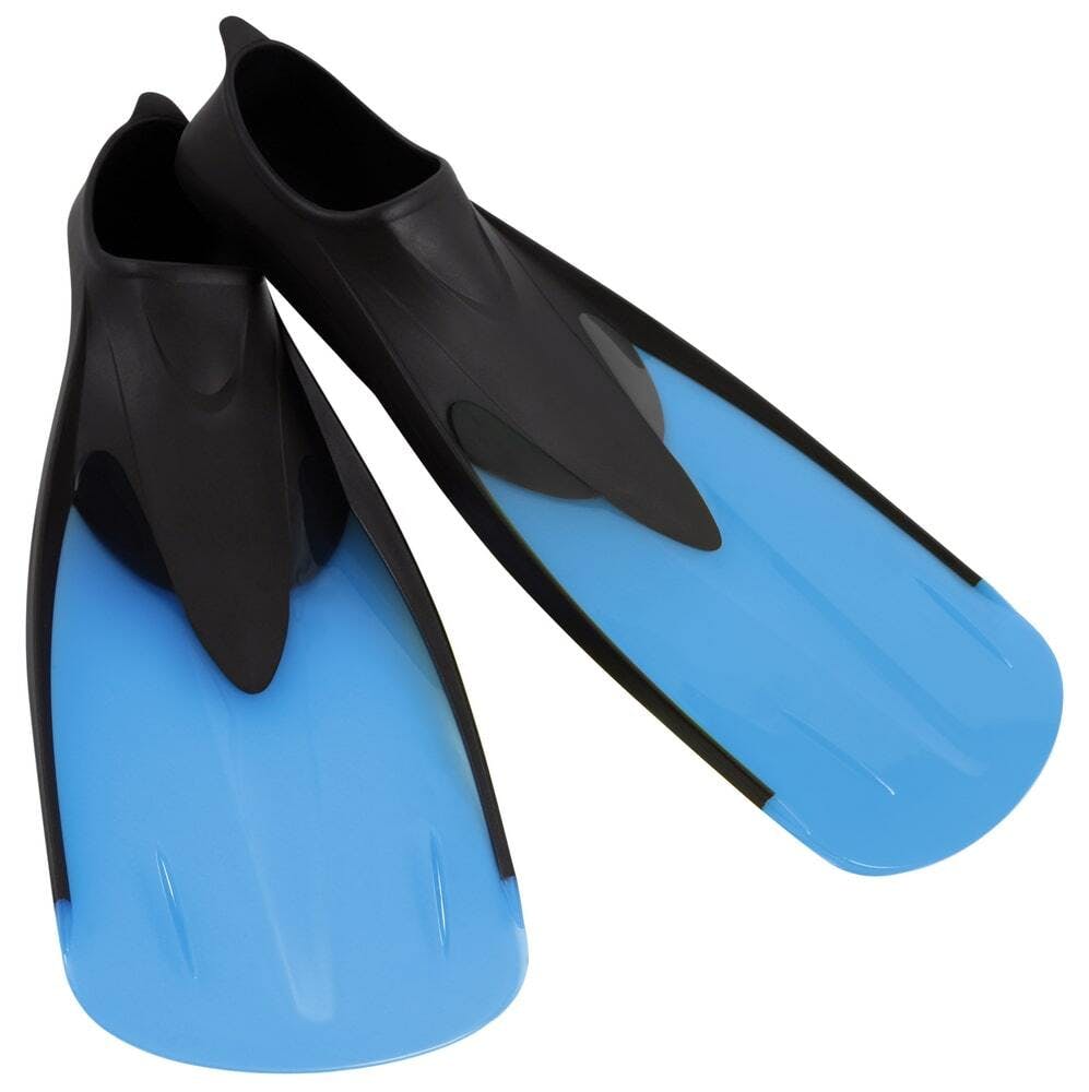 blue scuba flippers