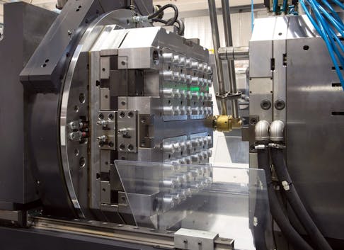 An injection molding machine. Image Credit: Moreno Soppelsa/Shutterstock.com