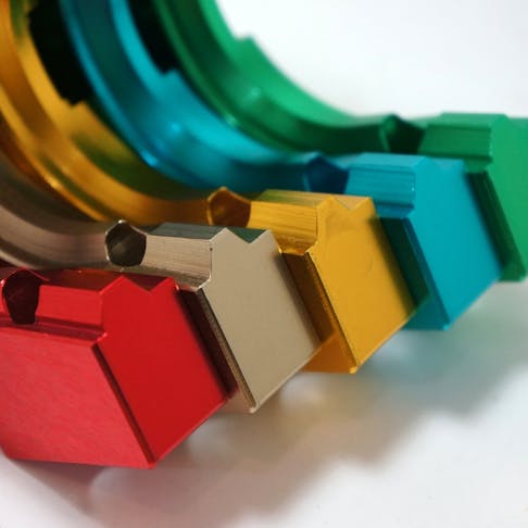 Colorful anodized aluminum. Image Credit: Shutterstock.com/SHINPANU