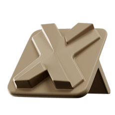 Metal part powder coated with FS595-33446 desert tan 686A paint in a matte sheen.