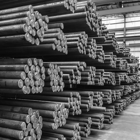 Round steel bars. Image Credit: Shutterstock.com/Mr. Kosal