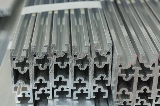 Extruded aluminum. Image Credit: Shutterstock.com/David Pimborough