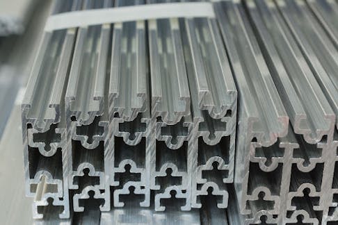 Extruded aluminum. Image Credit: Shutterstock.com/David Pimborough