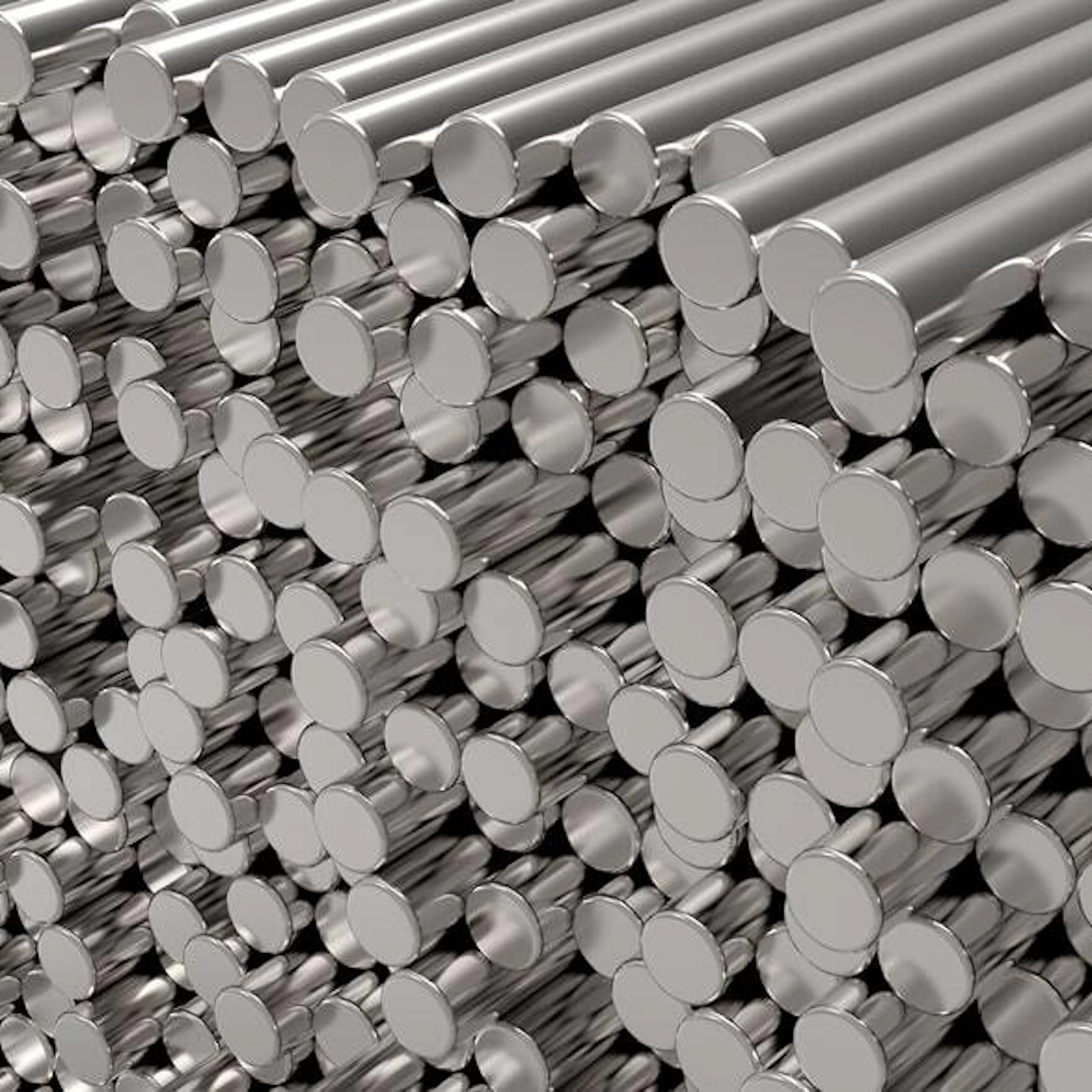 Round metal bars stacked. Image Credit: Shutterstock.com/rimira
