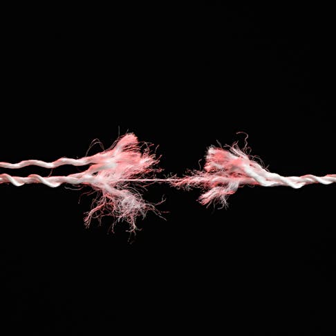 Rope being torn apart in the middle. Image Credit: Shutterstock.com/Haoka