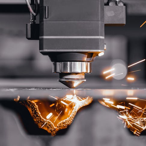 Laser cutting metal. Image Credit: Shutterstock.com/Parilov