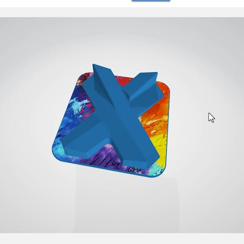 a Xometry X-Tile with colors added in