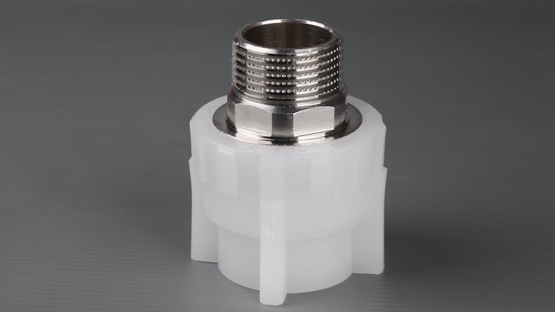 A insert molded threaded insert