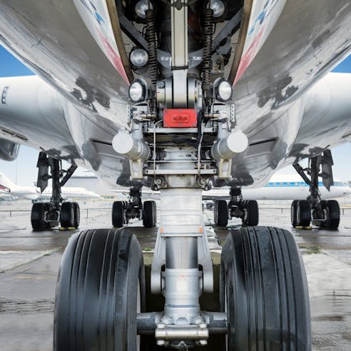 Aerospace landing gear. Image Credit: Shutterstock.com/ThomasLENNE