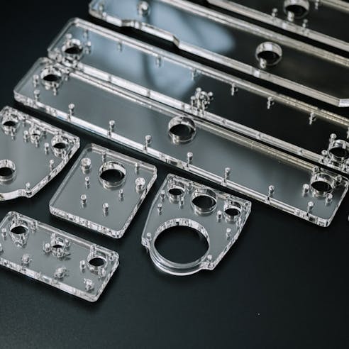 Acrylic laser cut parts. Image Credit: Shutterstock.com/ValeriiaES