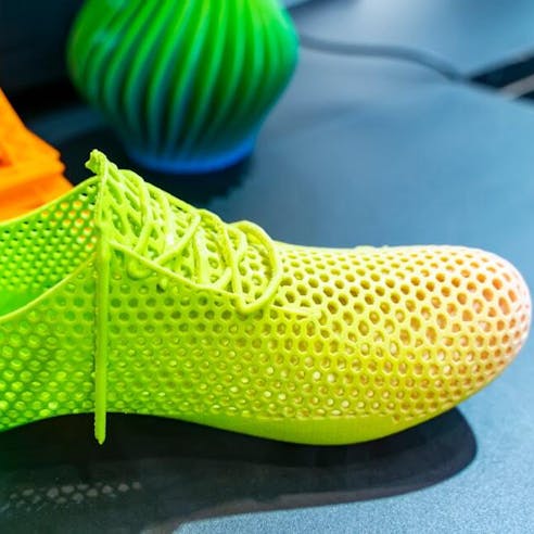 3D printed rubber shoe. Image Credit: Shutterstock.com/asharkyu