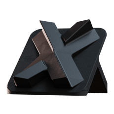 Image of a metal part with black oxide finish.