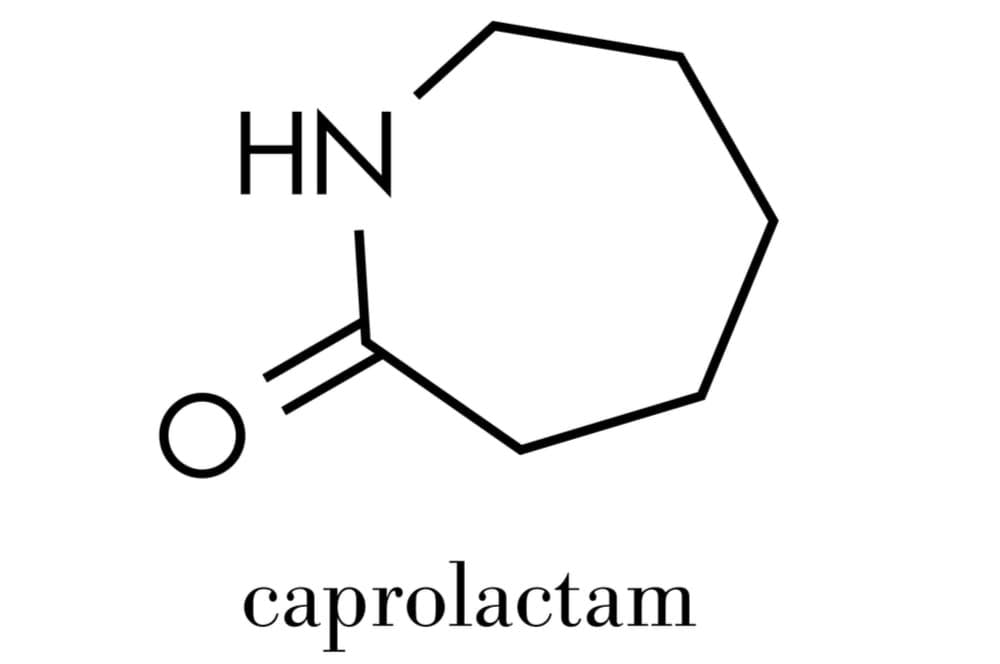 chemical structure of the building block of nylon 6 – caprolactam