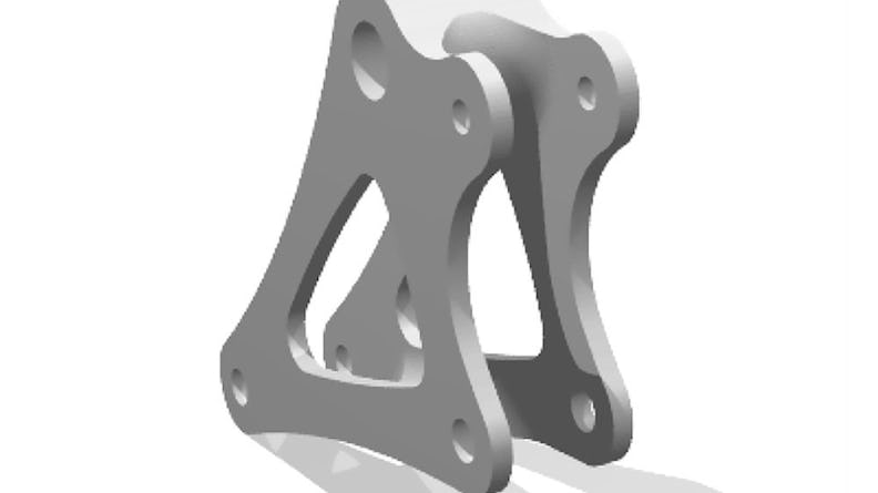 Render of bellcranks to be produced with Xometry