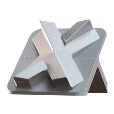 Image of an aluminum stand with a clear chromate conversion finish.