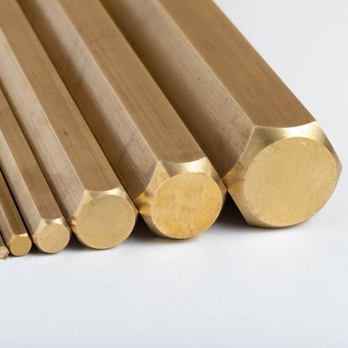 Brass bar stock. Image Credit: enes efe/Shutterstock.com