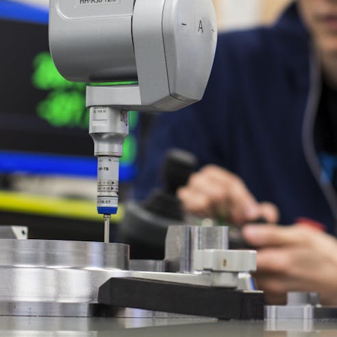 CMM inspection and measurement of part QA