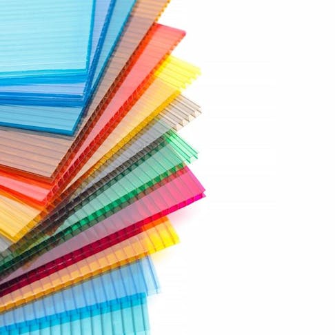 Plastic polycarbonate sheets in multiple colors. Image Credit: Shutterstock.com/Cat Us