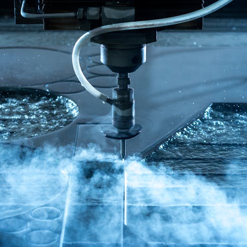 Waterjet cutting. Image Credit: Shutterstock.com/Aleksandar Malivuk