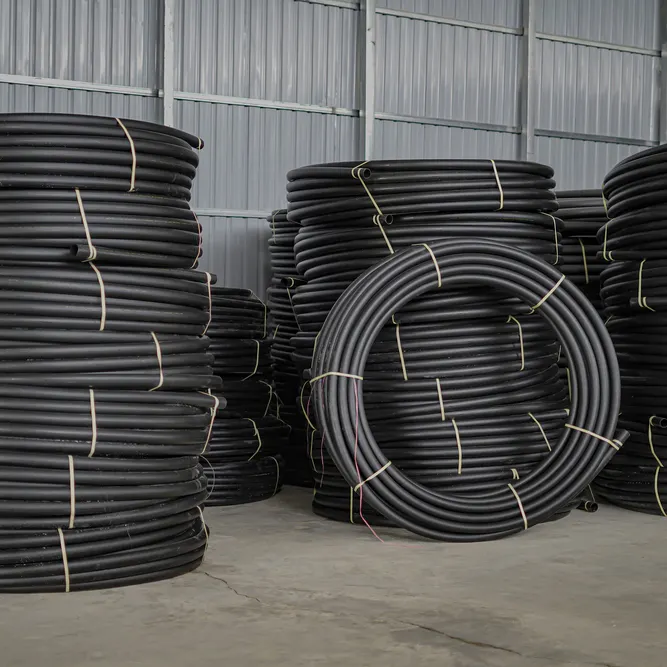 HDPE pipes rolled up. Image Credit: Shutterstock.com/Piseth Phay