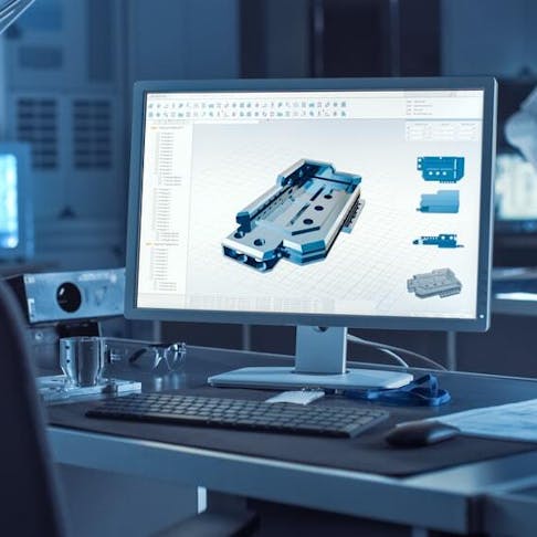 CAD software on a computer screen. Image Credit: Shutterstock.com/Gorodenkoff