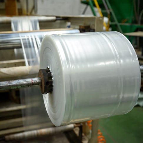 Low density polyethylene (LDPE) film production machinery. Image Credit: lowpower225/Shutterstock.com
