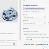 CNC materials in the quoting engine