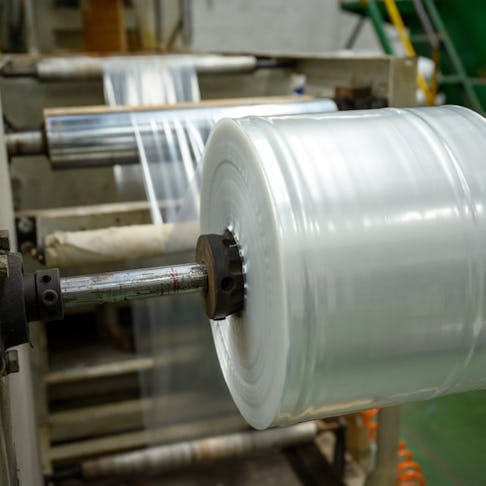 A roll of low density polyethylene film. Image Credit: lowpower225/Shutterstock.com