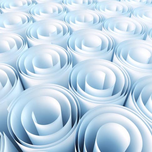 Thin sheets of rolled up paper. Image Credit: Shutterstock.com/Sashkin