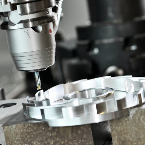 CNC milling process. Image Credit: Shutterstock.com/Dmitry Kalinovsky