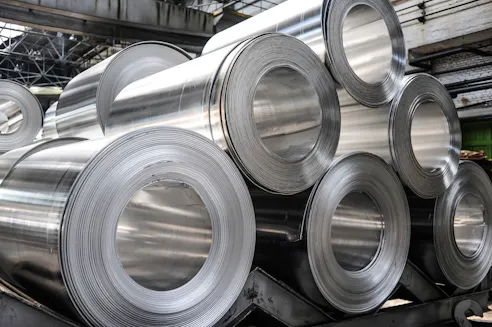 Aluminum sheet rolls. Image Credit: Shutterstock.com/fornStudio