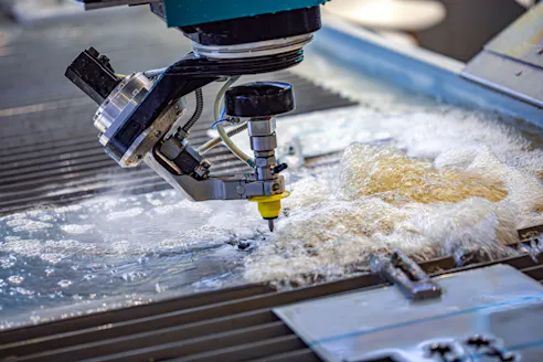 Waterjet cutting machine. Image Credit: Shutterstock.com/Andrei Armiagov