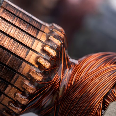 Copper electric motor. Image Credit: Shutterstock.com/yura borson