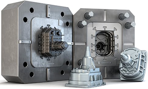 Die casted parts and die casting molds