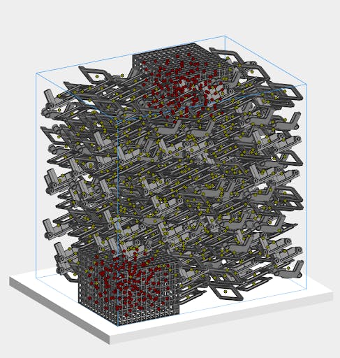 a CAD file of many MJF parts packed together