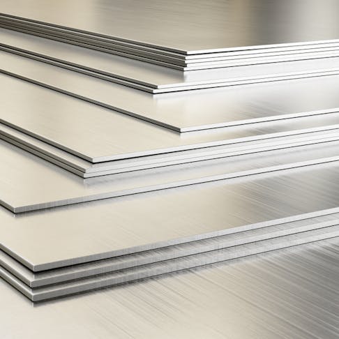 410 stainless steel sheet. Image Credit: Shutterstock.com/SimoneN